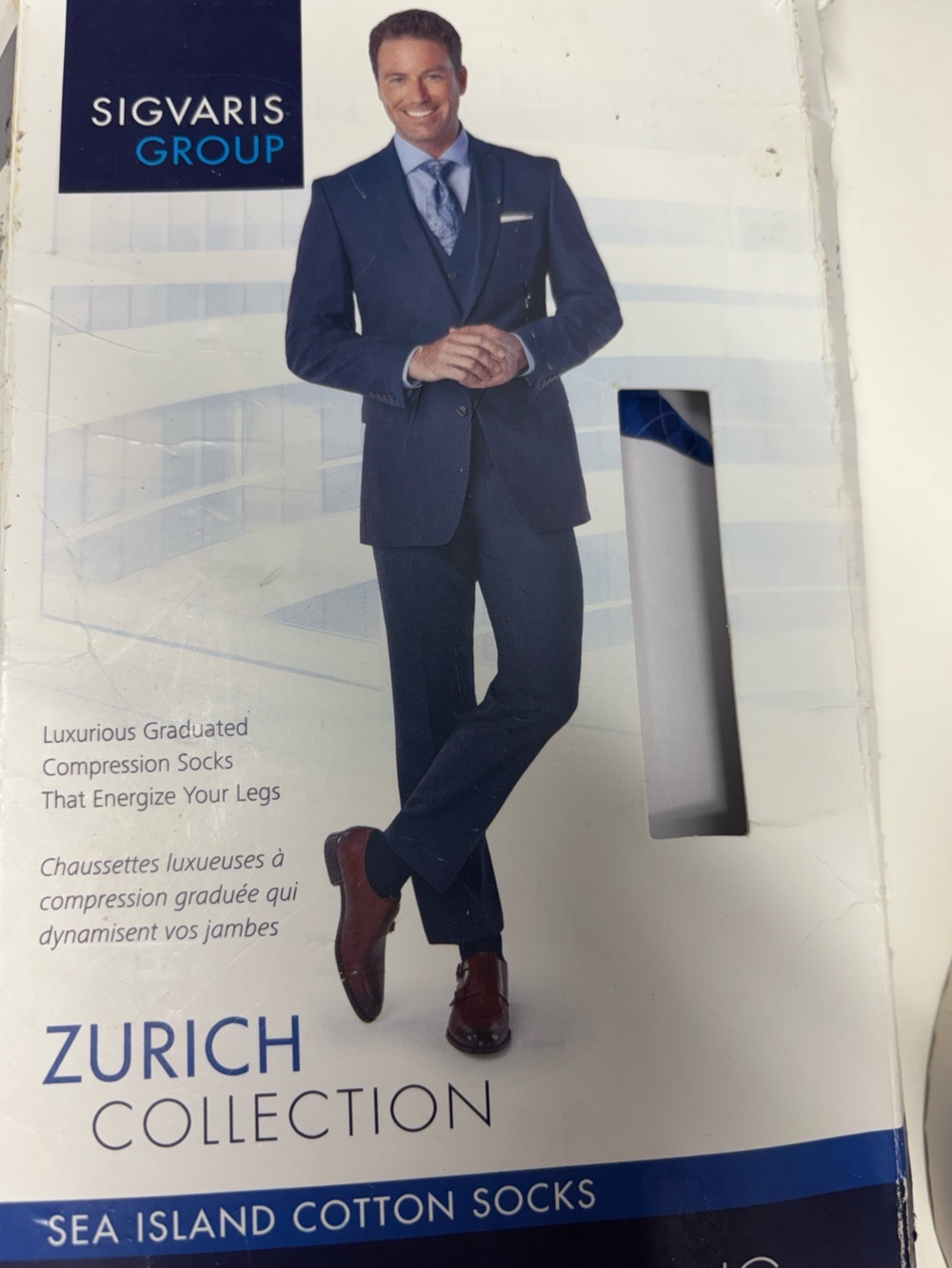 Men’s Compression Socks 15-20 mmHg knee high size B shoe size 9-11